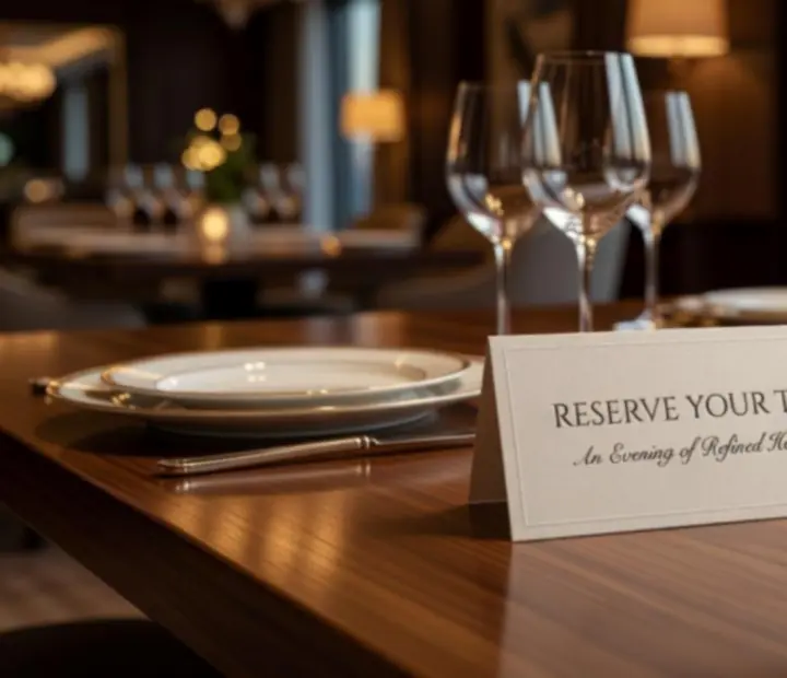 Elegant table setting prepared for evening reservations at Harbour & Deck